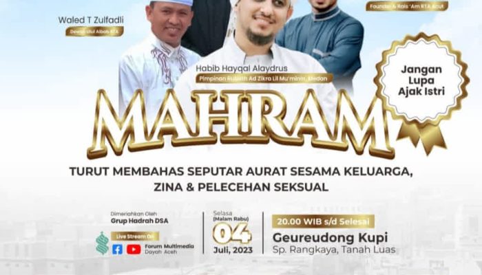 Kajian Millenial RTA Aceh Utara Hadirkan Habib Haikal Alaydrus, Bahas Tentang “Mahram”