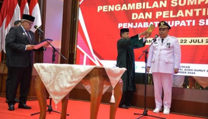 Gubernur Aceh Lantik T Reza Fahlevi Sebagai Pj Bupati Simeulue
