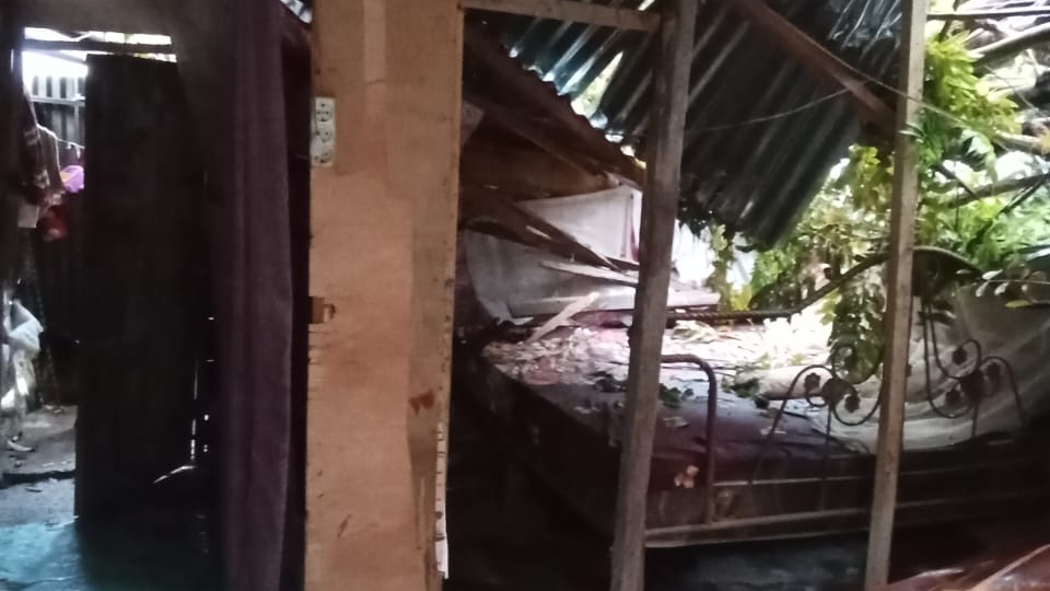 Rumah Warga Blangpidie Rusak Ditimpa Pohon