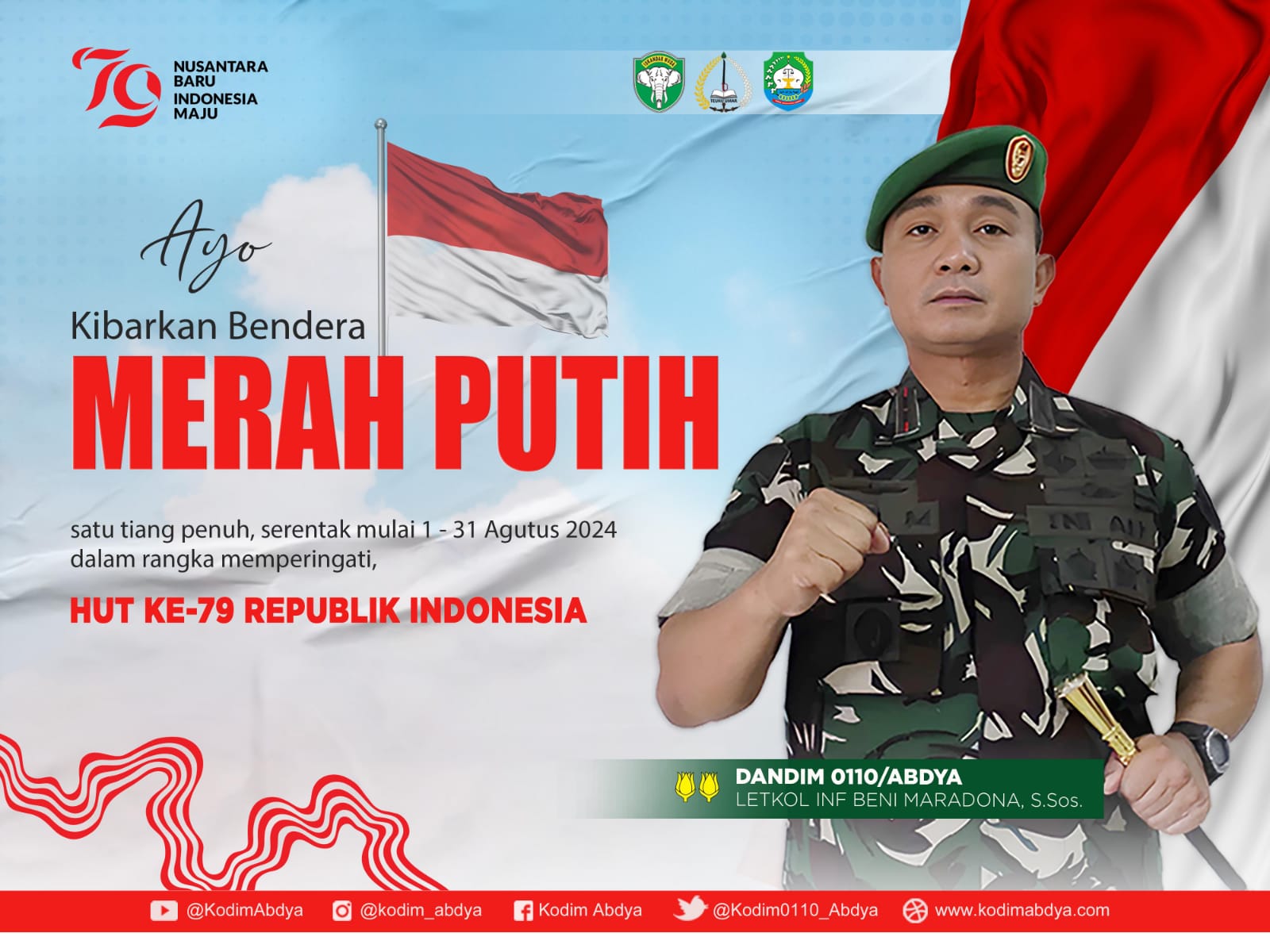 Dandim Abdya Instruksi Kibarkan Bendera Merah Putih Serentak