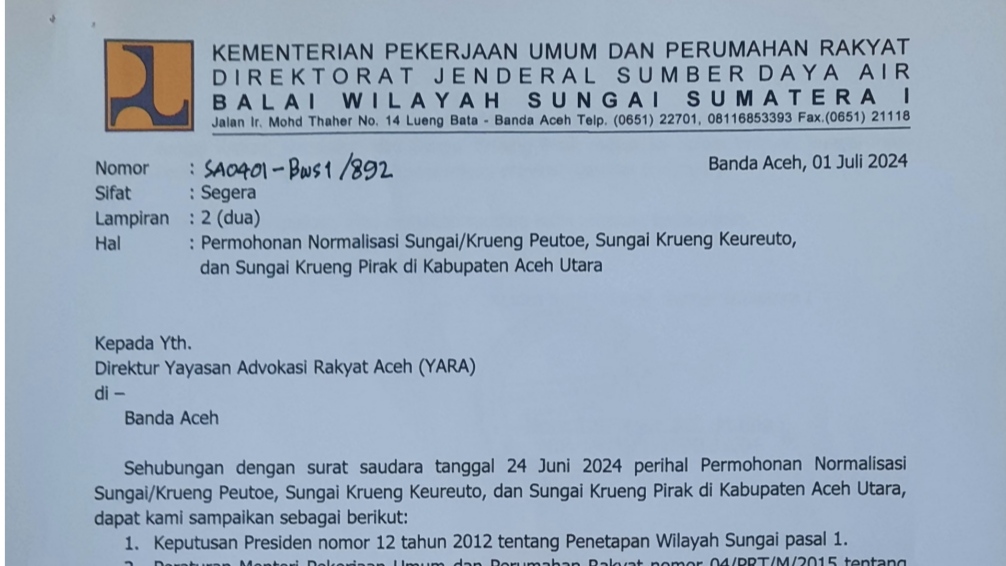 YARA Desak Gubernur Aceh Segera Normalisasi Sungai di Aceh Utara