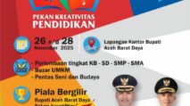Pekan Kreativitas Pendidikan Abdya 2025, Hadirkan Aneka Lomba Pelajar Hingga Bazar UMKM