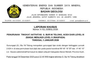 Badan Geologi Turunkan Status Gunung Bur Ni Telong dari Siaga ke Waspada